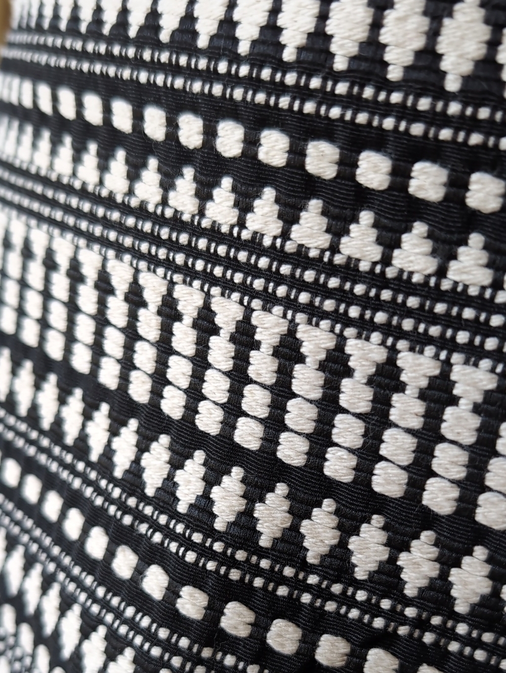 Chelsea & Theodore Geometric Jacquard Mini Skirt Size 2 Black Off-White Side Zip - Picture 11 of 12